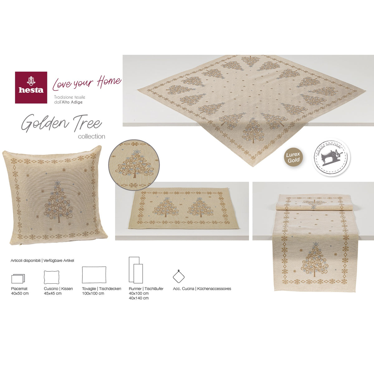 Cuscino Decorativo Hesta In Gobelin Jacquard 45x45 Cm – Artigianato Italiano (Alto Adige), Resistente E Strutturato