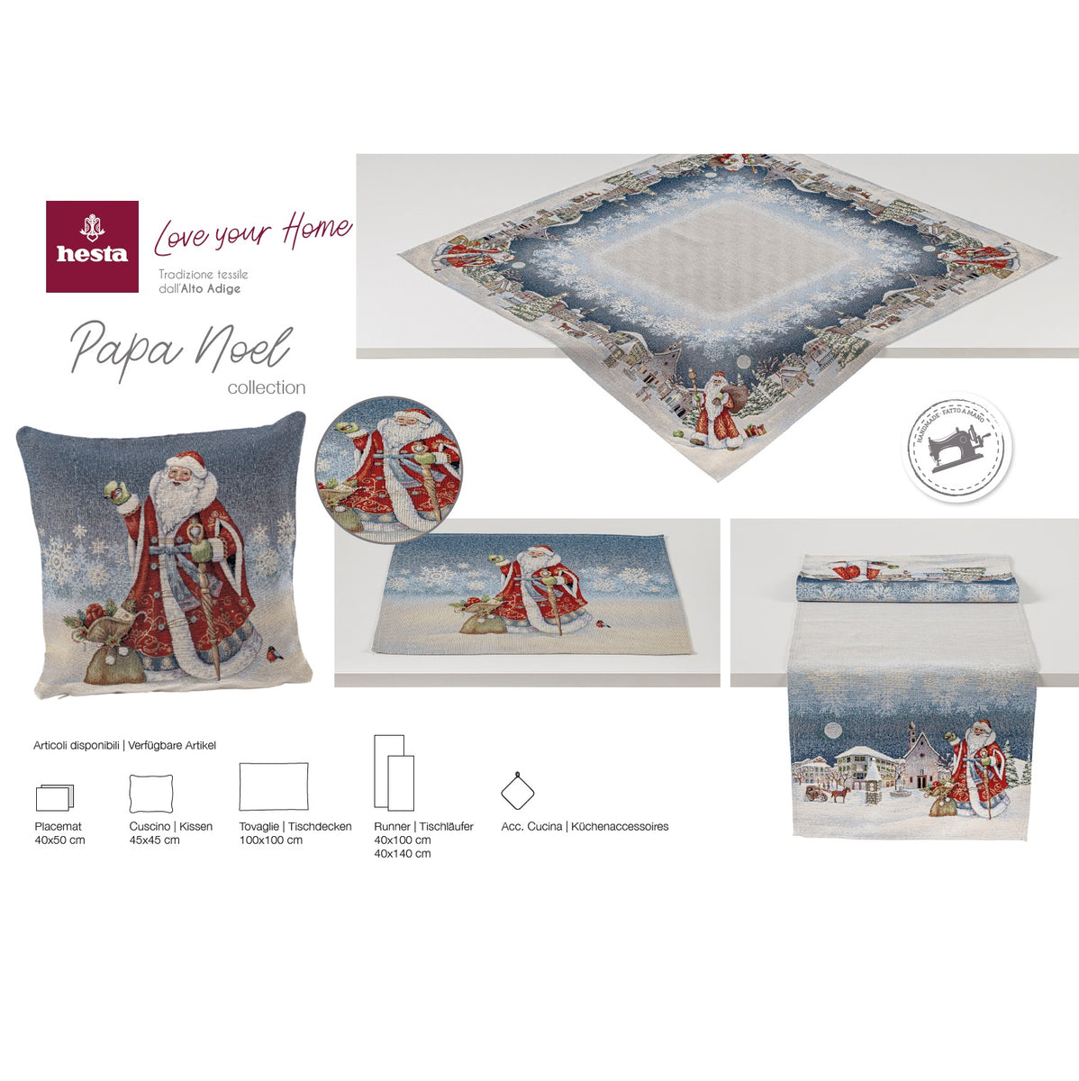 Cuscino Decorativo Hesta In Gobelin Jacquard 45x45 Cm – Artigianato Italiano (Alto Adige), Resistente E Strutturato
