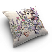 Carica l'immagine nel visualizzatore di Gallery, Copricuscino LAVENDER HEART, Gobelin Jacquard, 45x45 cm