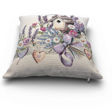 Carica l'immagine nel visualizzatore di Gallery, Copricuscino LAVENDER HEART, Gobelin Jacquard, 45x45 cm