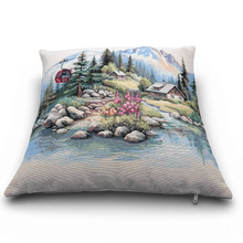 Carica l'immagine nel visualizzatore di Gallery, Copricuscino ALPINE VILLAGE, Gobelin Jacquard, 45x45 cm