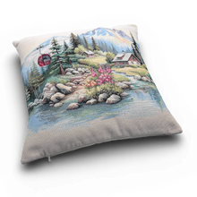 Carica l'immagine nel visualizzatore di Gallery, Copricuscino ALPINE VILLAGE, Gobelin Jacquard, 45x45 cm