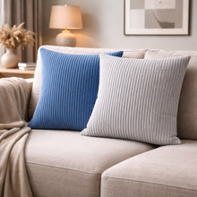 Carica l'immagine nel visualizzatore di Gallery, HESTA ATELIER Copricuscino SOFT CORD – Tessuto Strutturato e Morbido – Soft Touch - Design Moderno – Made in Italy – Senza Imbottitura