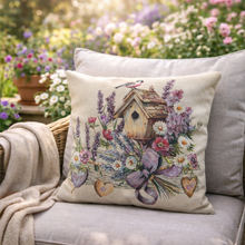 Carica l'immagine nel visualizzatore di Gallery, Copricuscino LAVENDER HEART, Gobelin Jacquard, 45x45 cm