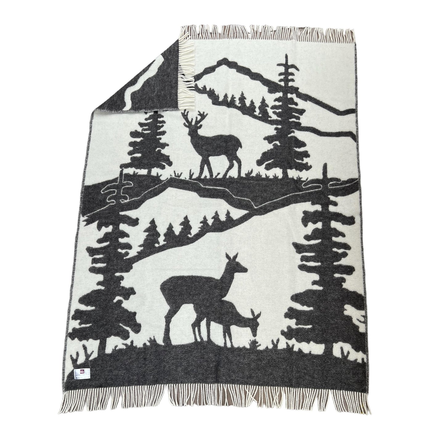 Coperta di Lana, 100% Lana naturale di pecore della Nuova Zelanda, Jaquard, 170x130 cm