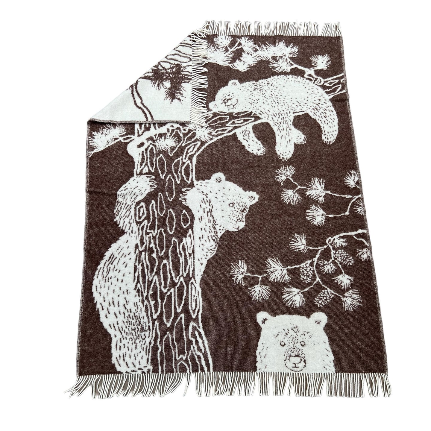 Coperta di Lana, 100% Lana naturale di pecore della Nuova Zelanda, Jaquard, 170x130 cm