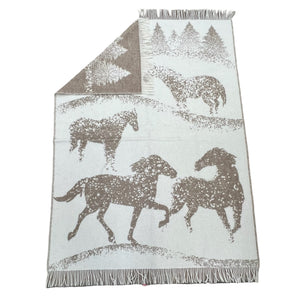 Coperta di Lana, 100% Lana naturale di pecore della Nuova Zelanda, Jaquard, 170x130 cm
