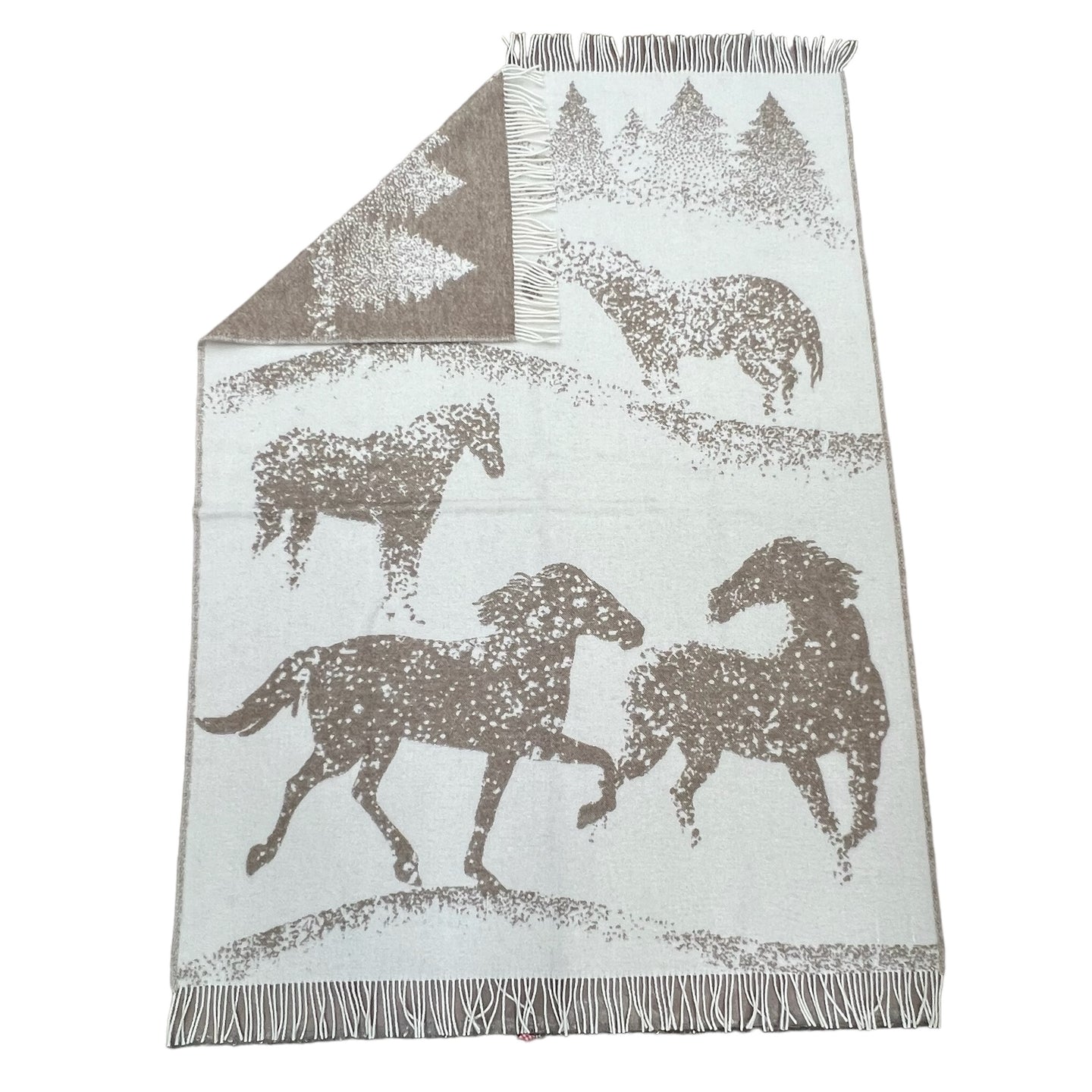 Coperta di Lana, 100% Lana naturale di pecore della Nuova Zelanda, Jaquard, 170x130 cm