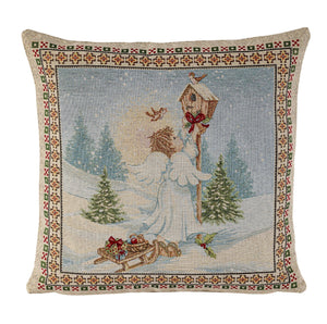 Kissenbezug CHRISTMAS EVE Engel, uni, Gobelin Jacquard, Lurex Gold, 45x45 cm
