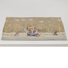 Laden Sie das Bild in den Galerie-Viewer, Tischläufer Runner Tischset CHRISTMAS ANGEL, uni, Gobelin Jacquard, Lurex Gold
