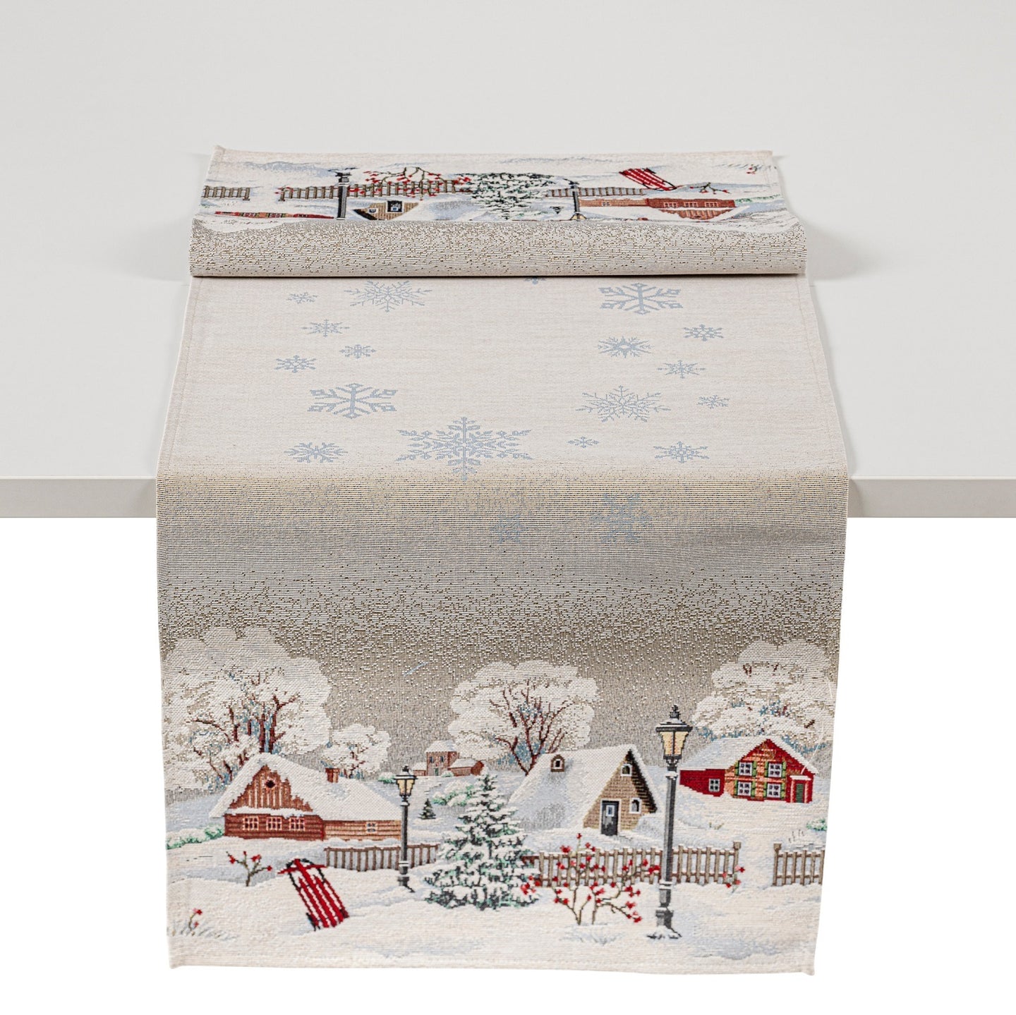 Tischläufer Runner Tischset DEER GARDEN, uni, Gobelin Jacquard