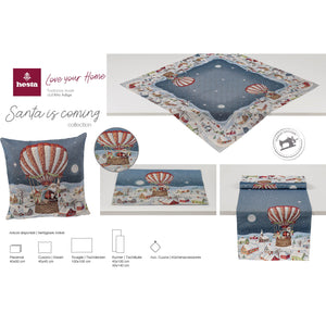 Tischläufer Runner Tischset SANTA IS COMING, uni, Gobelin Jacquard