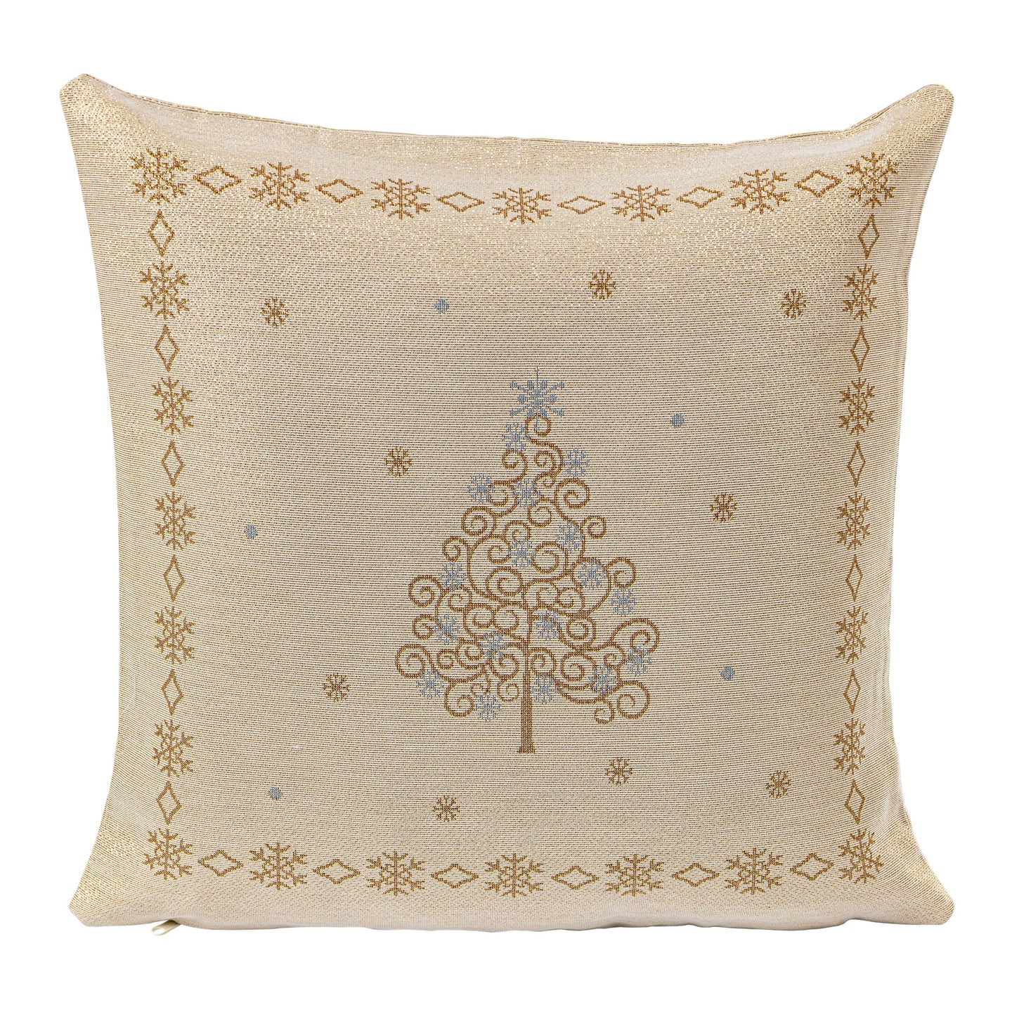 Kissenbezug GOLDEN TREE, uni, Gobelin Jacquard, Lurex Gold, 45x45 cm