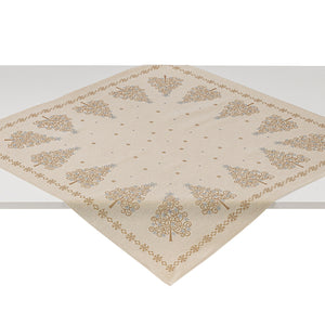 Tischdecke GOLDEN TREE, uni, Gobelin Jacquard, Lurex Gold, 100x100 cm