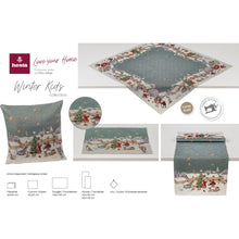Laden Sie das Bild in den Galerie-Viewer, Tischläufer Runner Tischset WINTER KIDS, uni, Gobelin Jacquard, Lurex Gold
