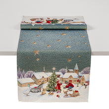 Laden Sie das Bild in den Galerie-Viewer, Tischläufer Runner Tischset WINTER KIDS, uni, Gobelin Jacquard, Lurex Gold
