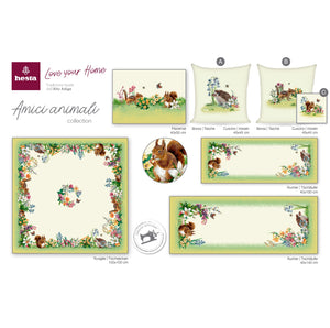 Kissenbezug AMICI ANIMALI ROMY uni, Gobelin Jacquard, 45x45 cm