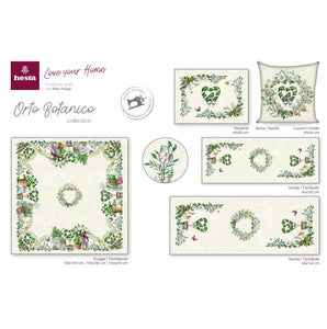 Tischläufer Runner Tischset ORTO BOTANICO uni, Gobelin Jacquard