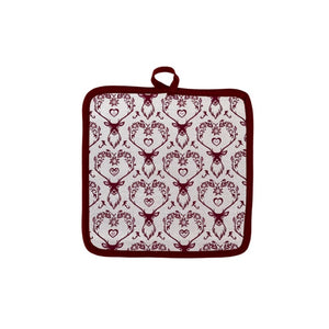 Presina quadrata LANDHAUS HIRSCH, rosso, Jacquard