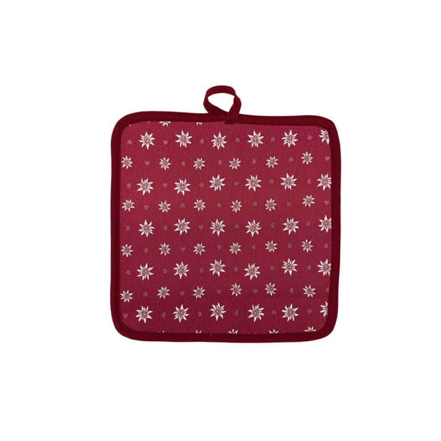 Presina quadrata LANDHAUS EDELWEISS, rosso, Jacquard