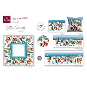 Tovaglia LITTLE FRIENDS, uni, Gobelin Jacquard, Lurex Silver, 100x100 cm