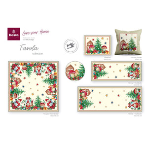 Tischläufer Runner Tischset FAVOLA, uni, Gobelin Jacquard