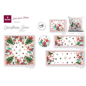 Tovaglia CHRISTMAS SHOW, uni, Gobelin Jacquard, 100x100 cm