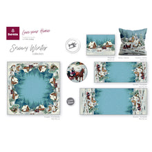 Laden Sie das Bild in den Galerie-Viewer, Tischläufer Runner Tischset SNOWY WINTER, uni, Gobelin Jacquard, Lurex Silver
