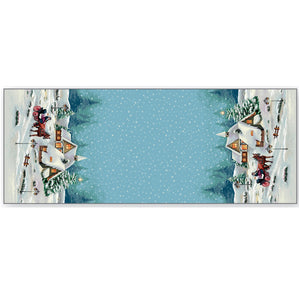 Tischläufer Runner Tischset SNOWY WINTER, uni, Gobelin Jacquard, Lurex Silver