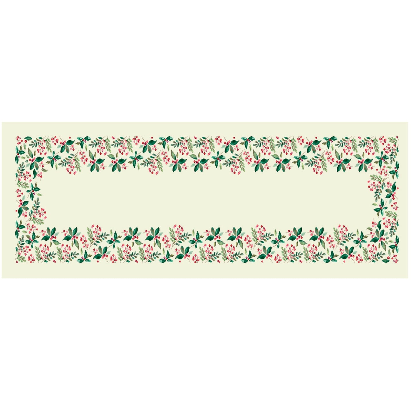 Runner Placemat WINTER BERRIES, uni, Gobelin Jacquard