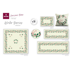 Tovaglia WINTER BERRIES, uni, Gobelin Jacquard, 100x100 cm