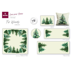 Kissenbezug FIR WOOD, uni, Gobelin Jacquard