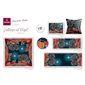 Tovaglia VILLAGE AT NIGHT, uni, Gobelin Jacquard, 100x100 cm