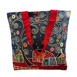 Borsa VILLAGE AT NIGHT, Gobelin Jacquard