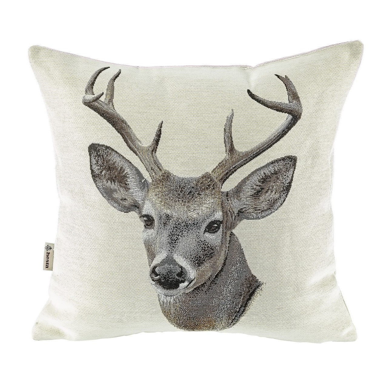 Copricuscino CERVO, Animal Collection, Gobelin Jacquard, 45x45 cm
