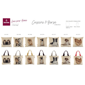Stofftasche ZIEGEN, Gobelin Jacquard