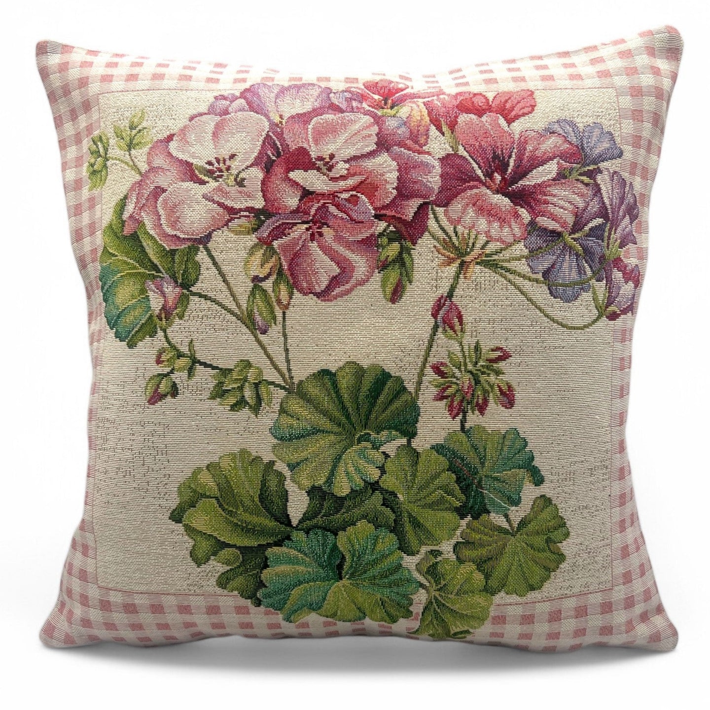 Copricuscino GERANIO, Gobelin Jacquard, 45x45 cm