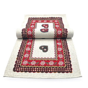 Tischläufer Runner Tischset ALPENLAND, uni, Gobelin Jacquard