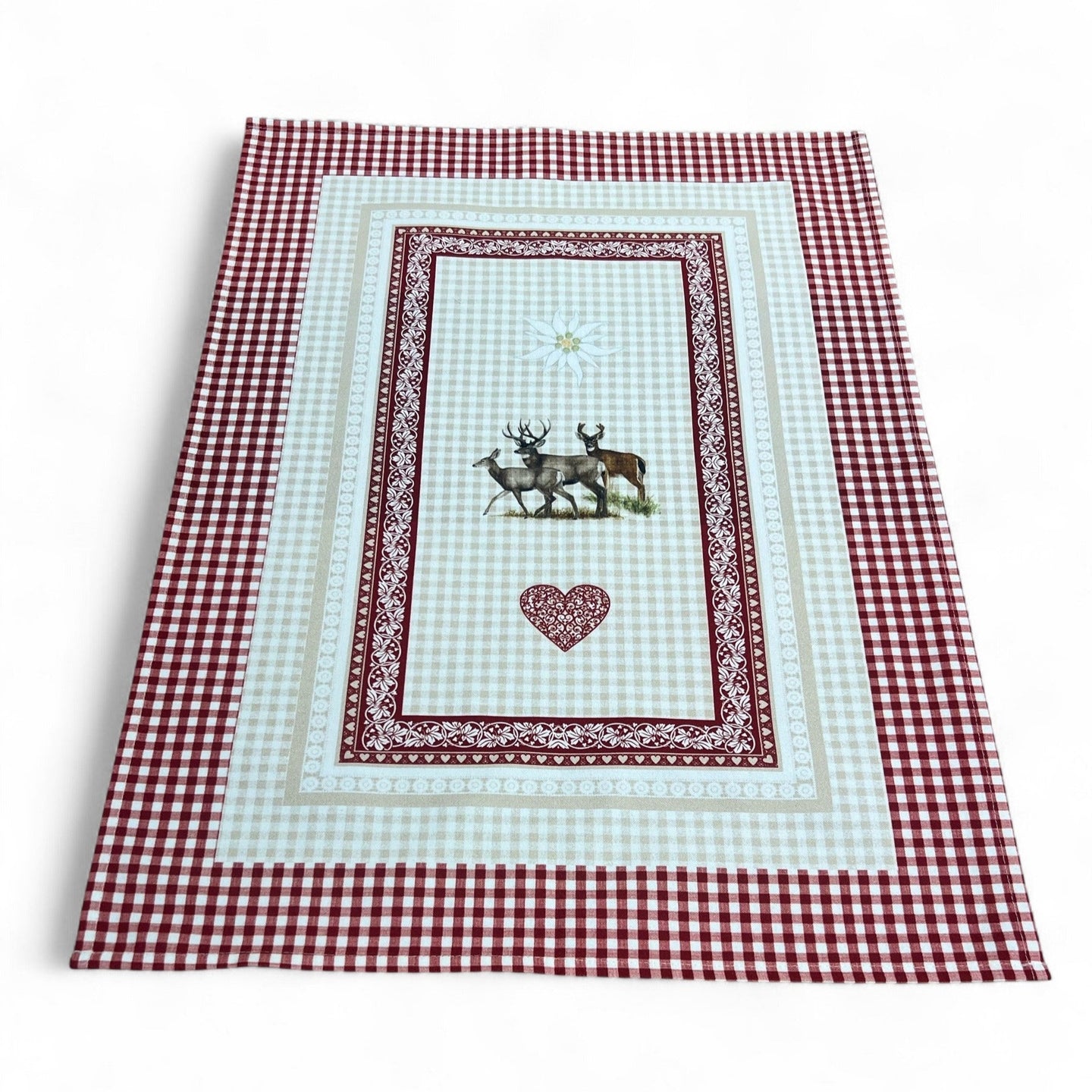 Strofinaccio ALPIN HEART, cotone stampato