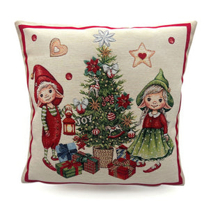 Kissenbezug ALWINA, uni, Gobelin Jacquard