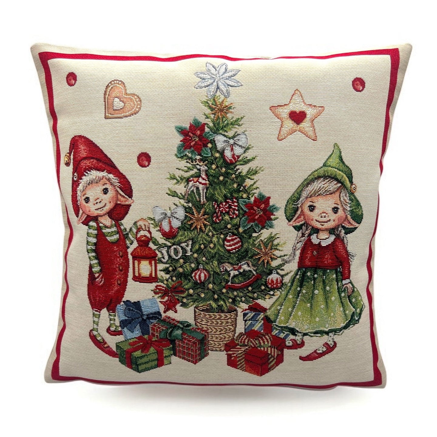Kissenbezug ALWINA, uni, Gobelin Jacquard