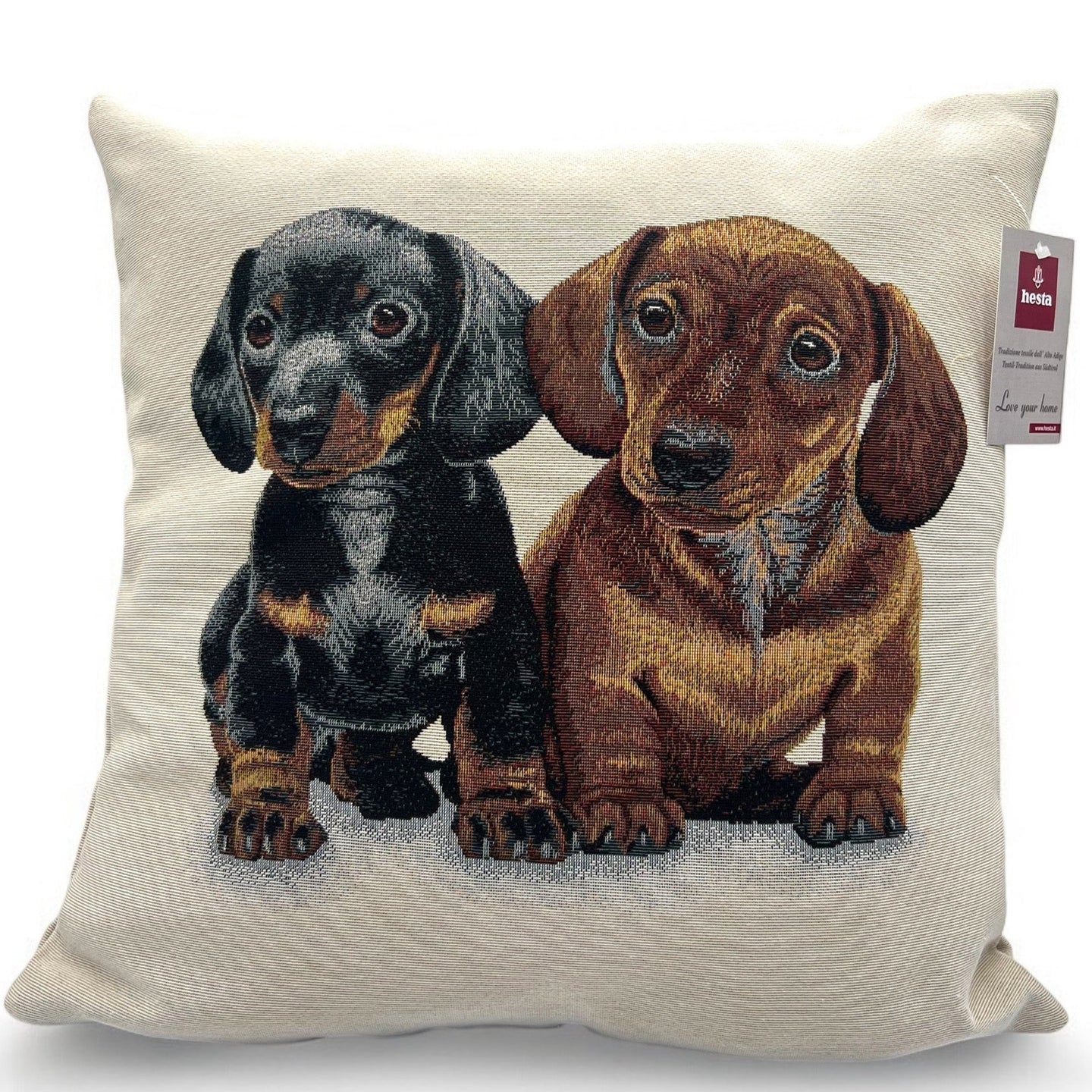 Kissenbezug DACKEL, Gobelin-Jacquard, 45x45 cm