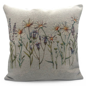 Copricuscino MARGHERITE E LAVANDA, Gobelin Jacquard, 45x45 cm
