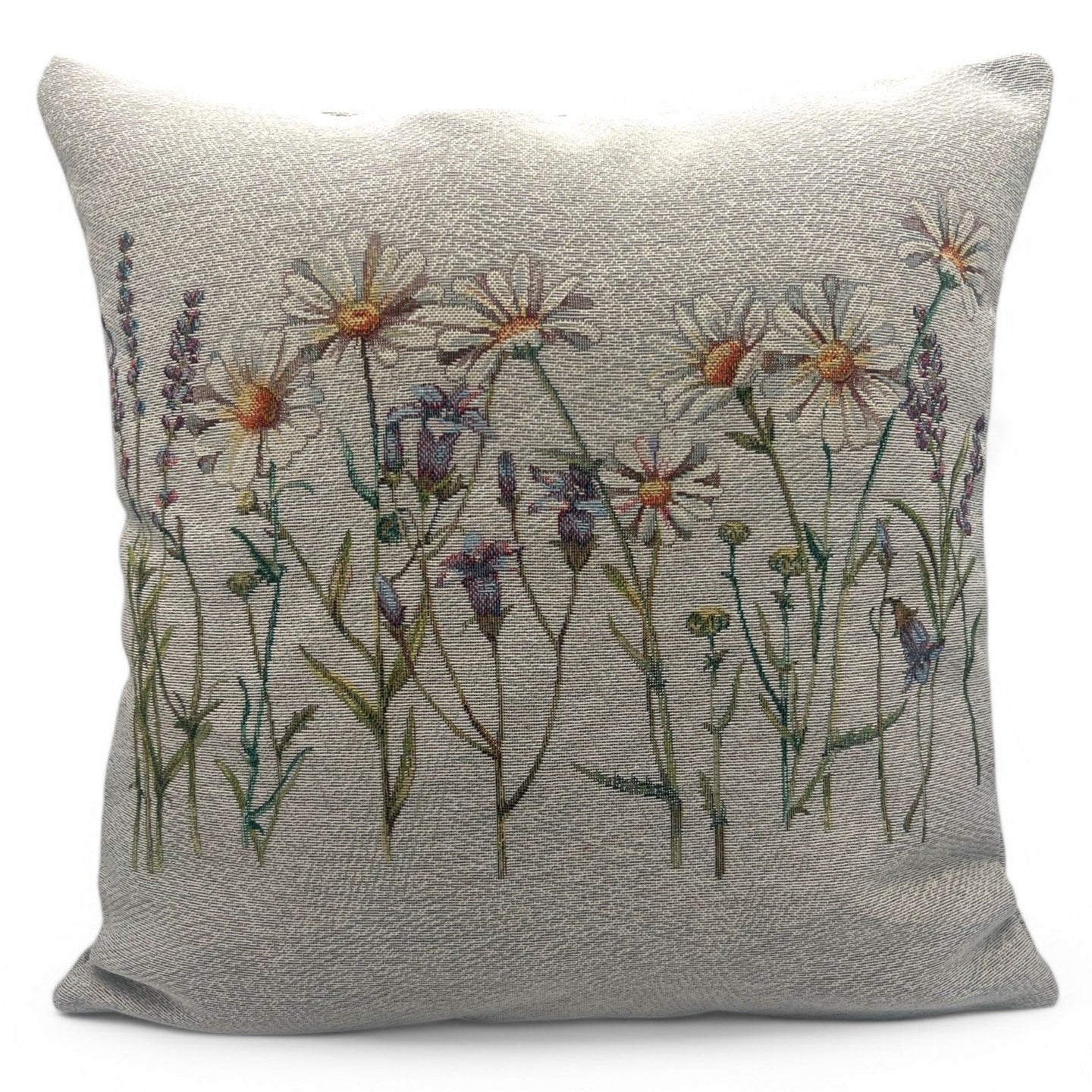 Copricuscino MARGHERITE E LAVANDA, Gobelin Jacquard, 45x45 cm