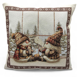 Copricuscino BUDDY Natale Gobelin Jacquard, lurex oro, 45x45 cm
