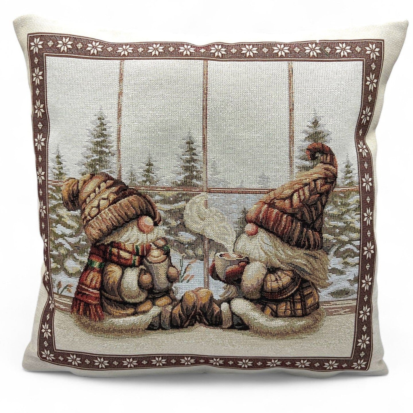 Copricuscino BUDDY Natale Gobelin Jacquard, lurex oro, 45x45 cm