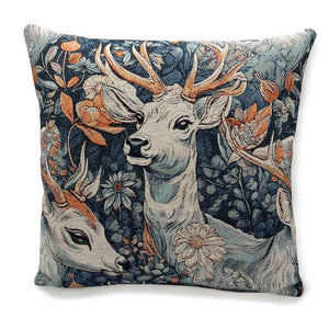 Copricuscino CERVIDE BLU, Gobelin Jacquard, 45x45 cm