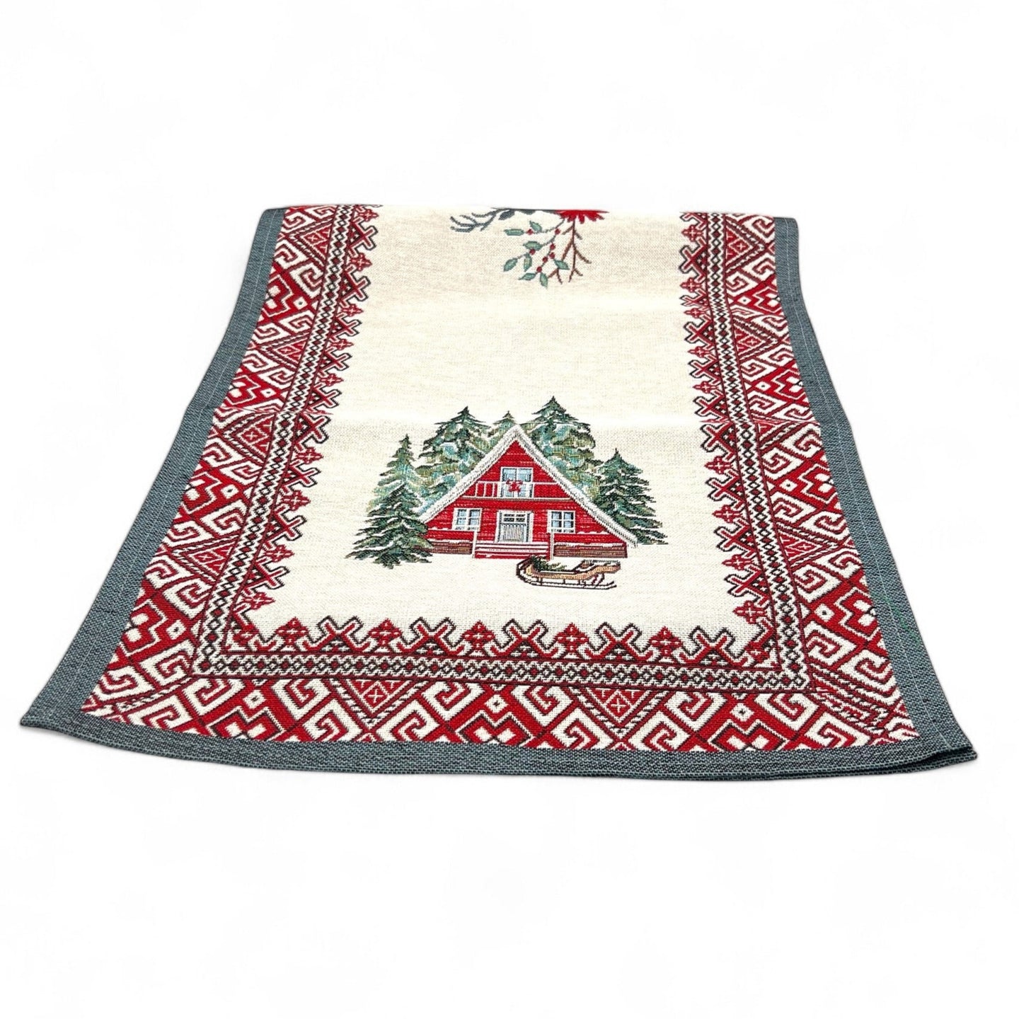 Tischläufer Runner Tischset CHAMONIX, uni, Gobelin Jacquard