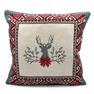 Copricuscino CHAMONIX A Natale Gobelin Jacquard, 45x45 cm