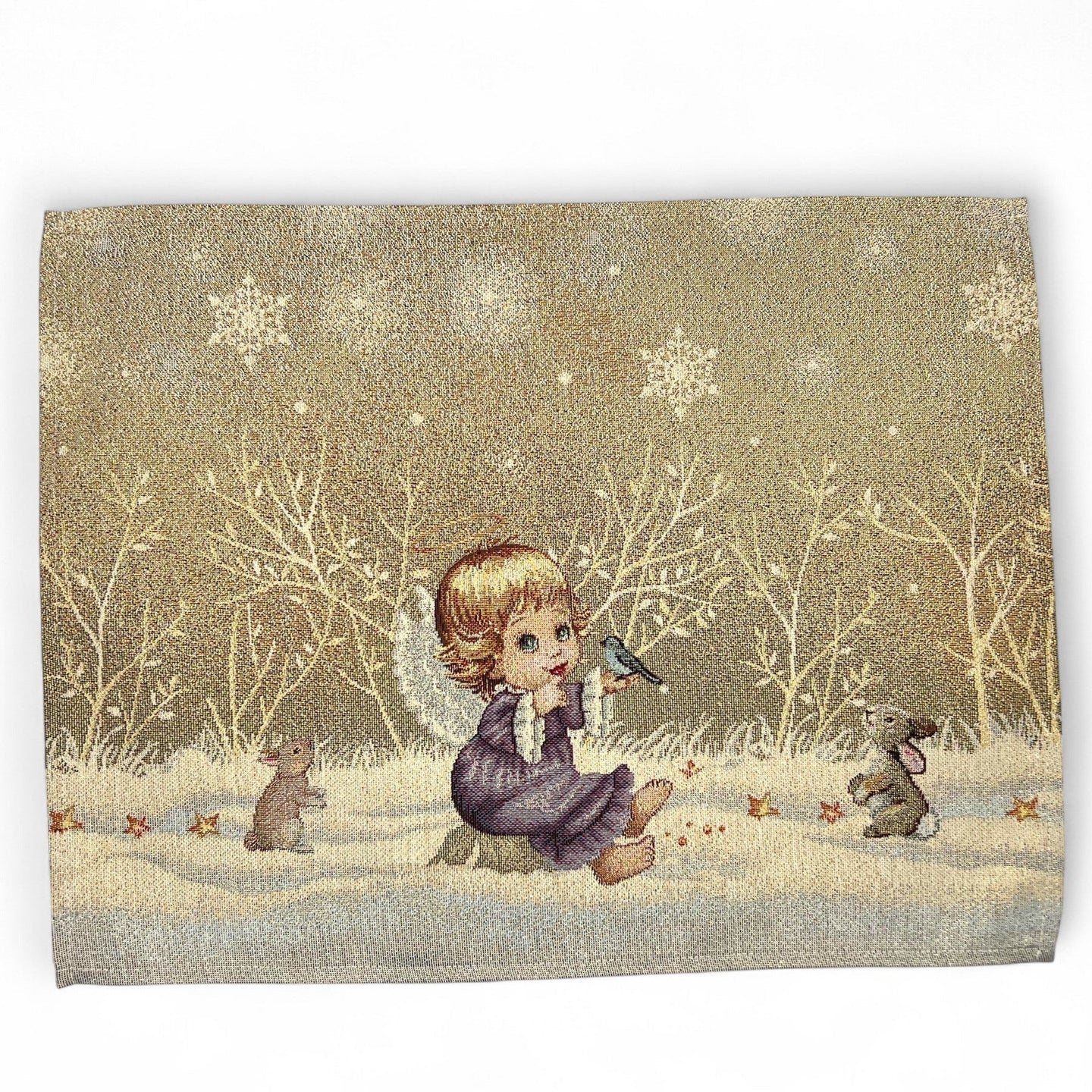 Table Set CHRISTMAS ANGEL Placemat Tovaglietta Gobelin Jacquard, lurex oro 40x50 cm